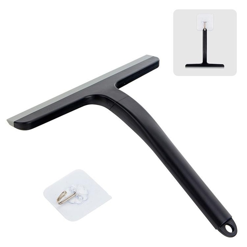 Premium Bathroom Glass Scraper Glass Cleaning Tool With Durable Silicone Blade Scraper 0