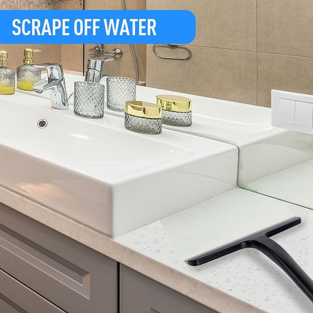 Premium Bathroom Glass Scraper Glass Cleaning Tool With Durable Silicone Blade Scraper 1