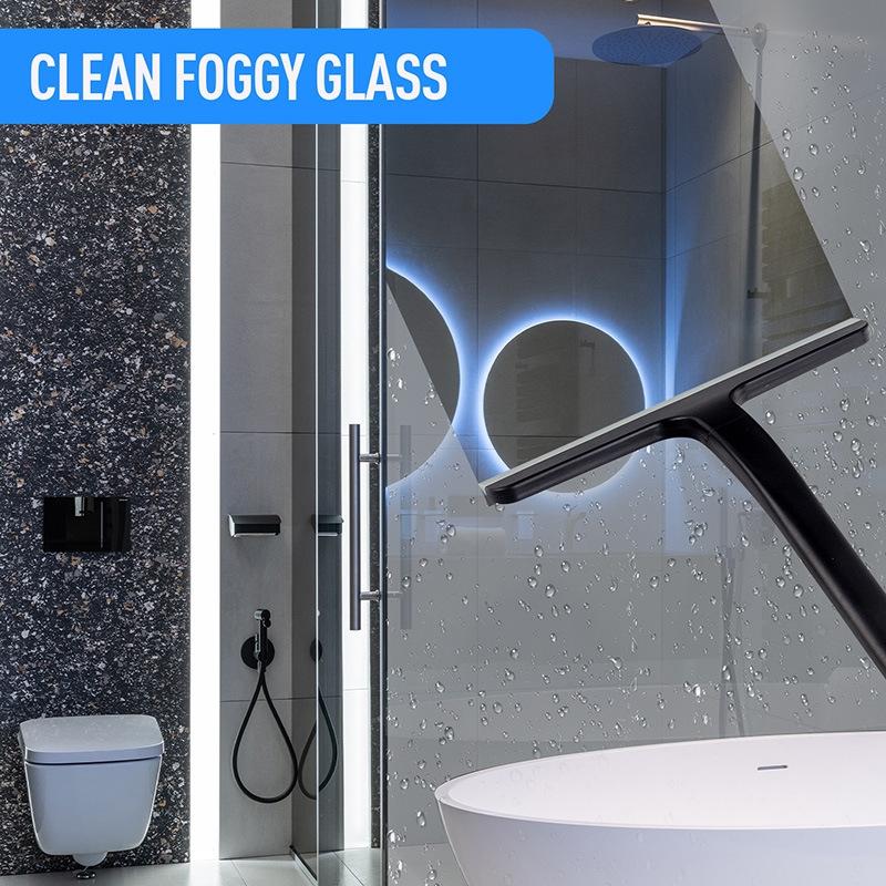 Premium Bathroom Glass Scraper Glass Cleaning Tool With Durable Silicone Blade Scraper 3