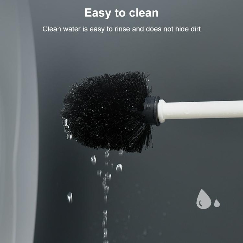 Wall Mounted No Punch Toilet Brush Holder Easy No Drilling Bathroom Cleaning Brush 4