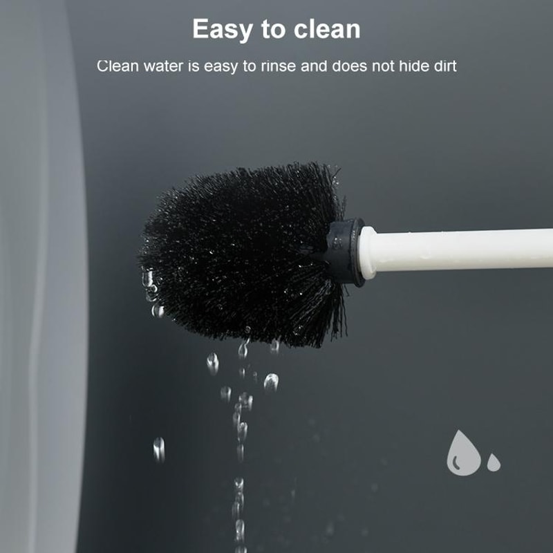 Wall Mounted No Punch Toilet Brush Holder Easy No Drilling Bathroom Cleaning Brush 4
