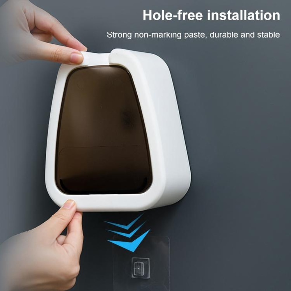 Wall Mounted No Punch Toilet Brush Holder Easy No Drilling Bathroom Cleaning Brush 5