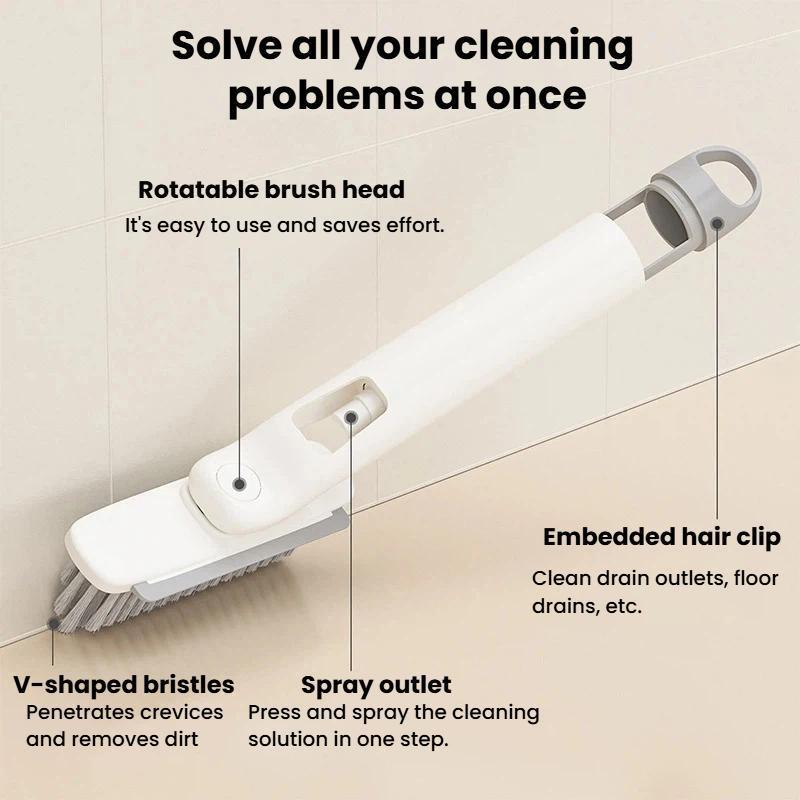 Multifunctional Spray Brush For Bathroom Tile Cleaning 8