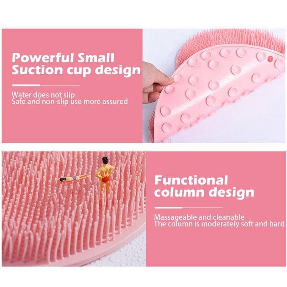 Wall Mounted Back Massage Hands Free Shower Scrubber Brush 2