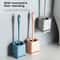 Premium Toilet Brush & Holder Set with Self-Evaporating Base Wall Mount or Floor Standing