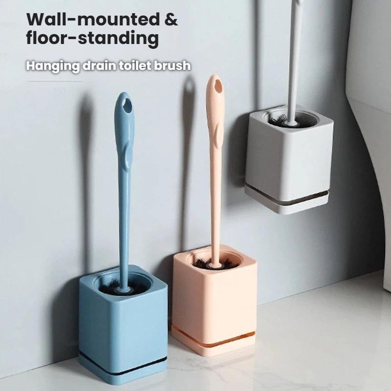 Premium Toilet Brush & Holder Set with Self-Evaporating Base Wall Mount or Floor Standing
