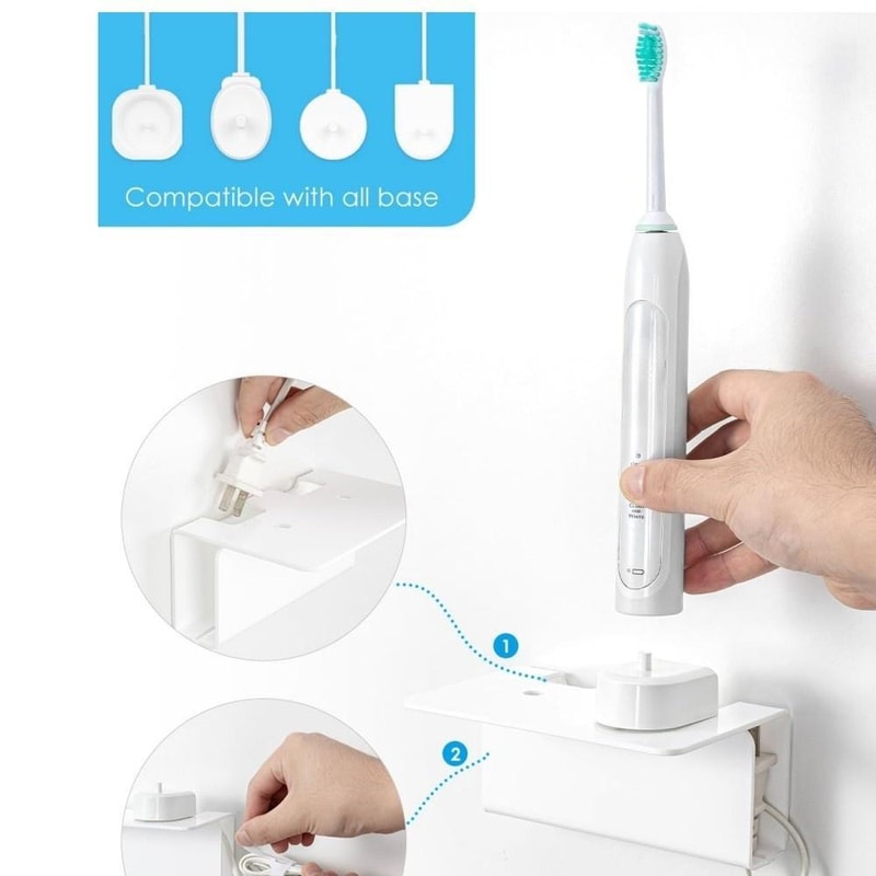Premium Wall-Mounted Bathroom Electric Toothbrush Holder Acrylic Organizer Rack