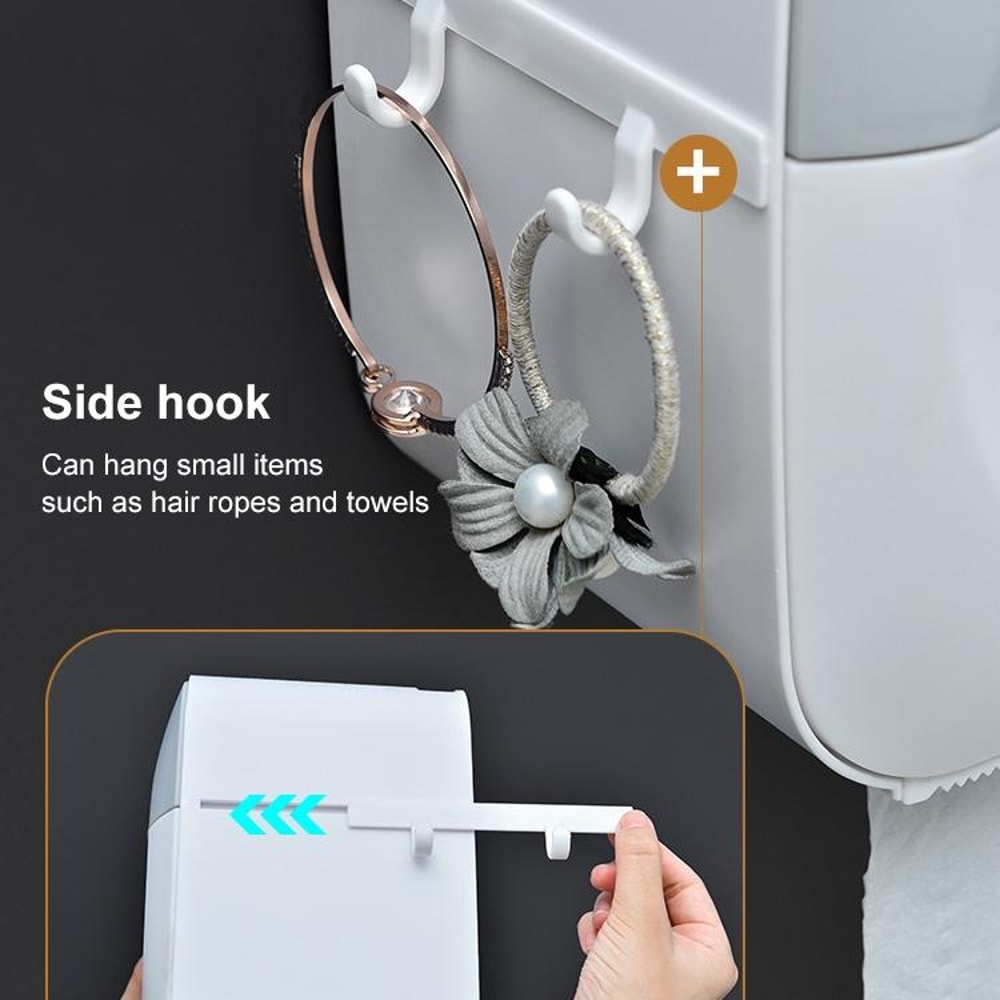 Premium Bathroom Tissue Box Holder Punch Free Wall Mounted Tissue Rack Waterproof Storage Organize 3