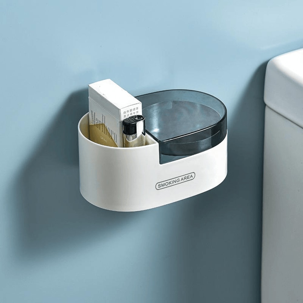 Premium Stainless Steel Wall Mounted Ashtray With Lid Space Saving Bathroom Ash Holder 8