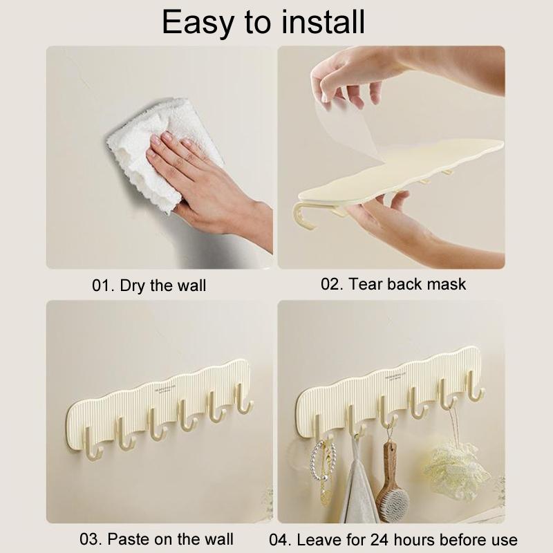 Premium No Punch Hooks For Bathroom Kitchen Storage Strong Load Bearing Wall Hooks 3