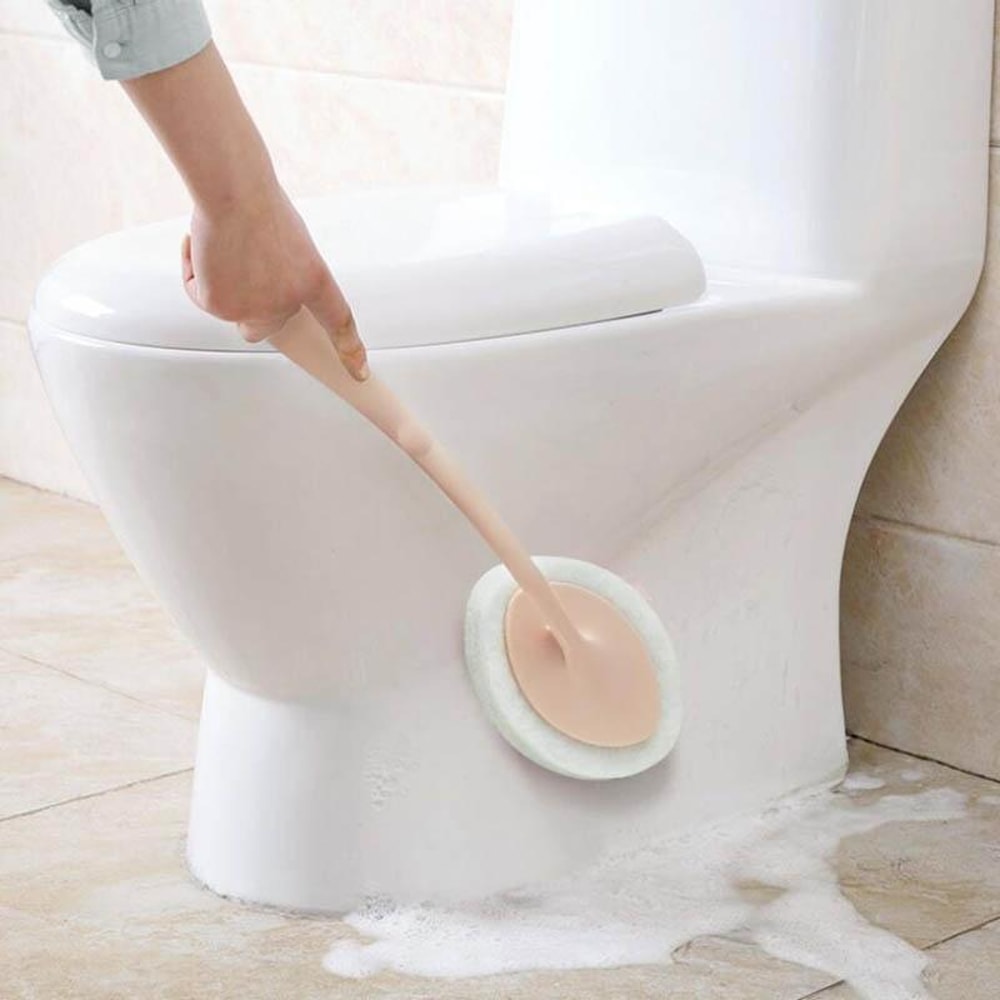 Bathroom Cleaning Brush With Long Handle Tile Floor Scrubber Sponge 1