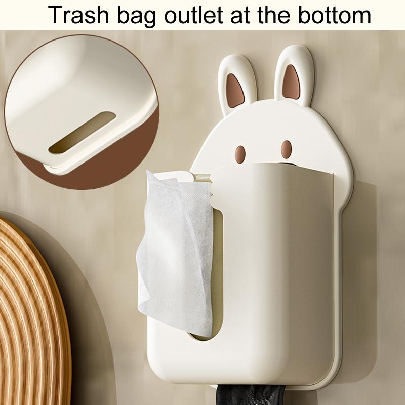 Cartoon Rabbit Wall Mounted Tissue Box Organizer Kitchen Washcloth Holder Space Saving Bathroom Ti 1