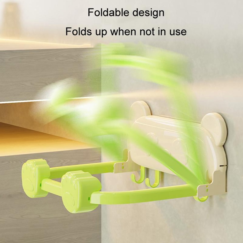 Foldable Suction Cup Bathroom Rack With Hooks Wall Shelf 2