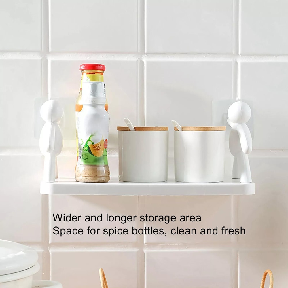 Wall Mounted Person Shape Suction Cup Bathroom Suction Cup Shelf & Cosmetic Storage Organizer