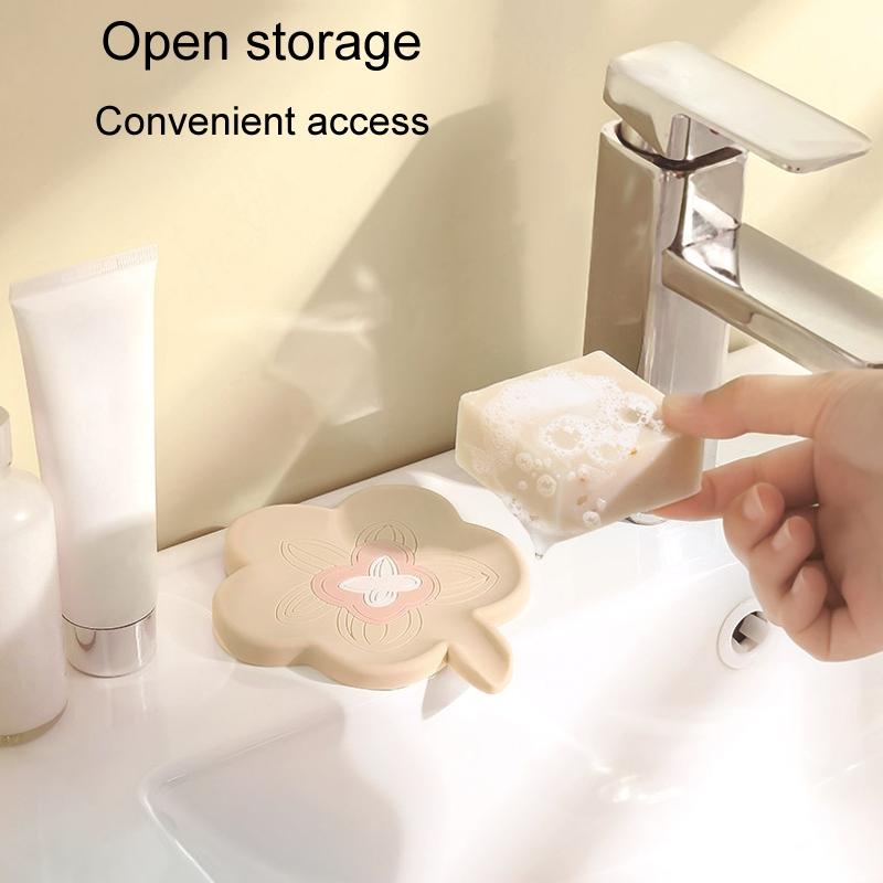 Premium Silicone Soap Holder Non Slip Drainage Soap Tray For Bathroom Counter 3