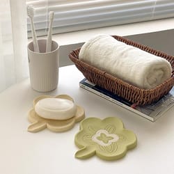 premium silicone soap holder & non slip drainage soap tray for bathroom counter