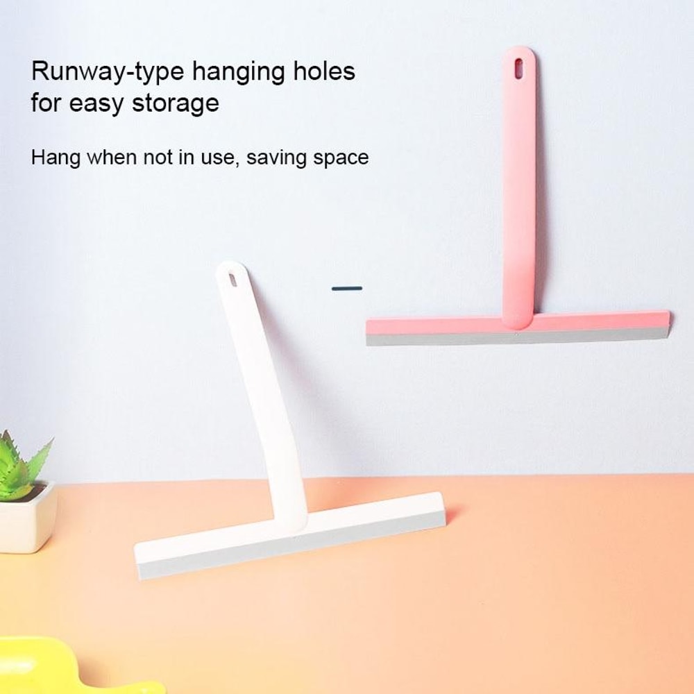 Moonlight White Soft Plastic Floor Glass Wiper Office Home Cleaning Tool 1