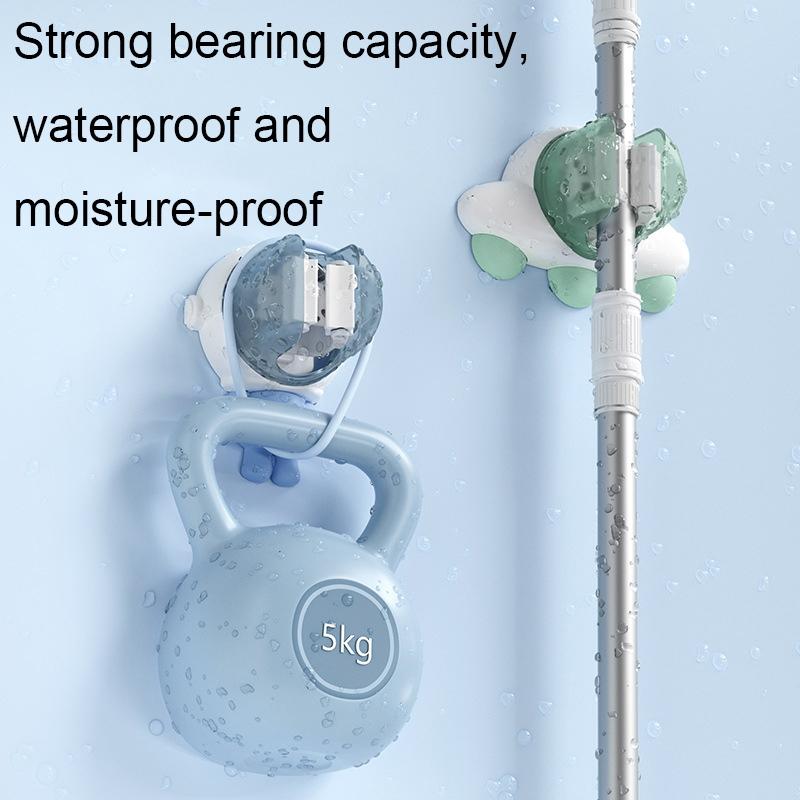 Cartoon Mop Hook Self Adhesive Bathroom Mop Rack Wall Mounted Seamless Storage 1