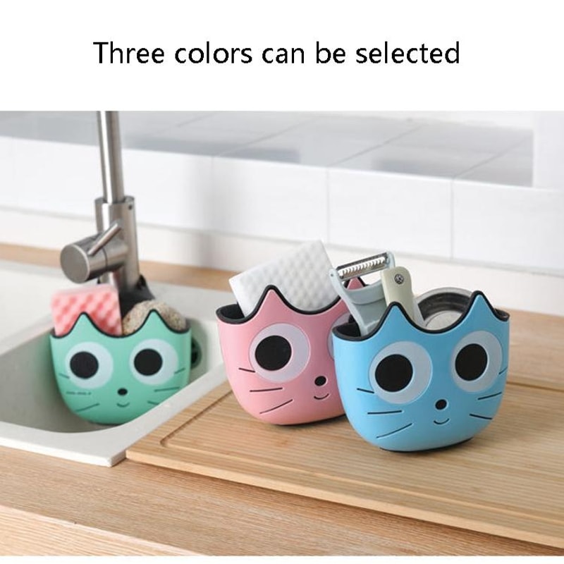 Premium Cartoon Adjustable Sink Hanging Organizer Kitchen Bathroom Storage Basket 1