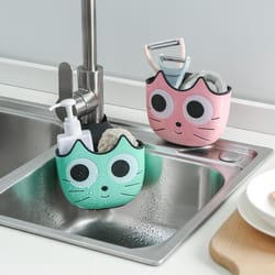 premium cartoon adjustable sink hanging organizer kitchen & bathroom storage basket