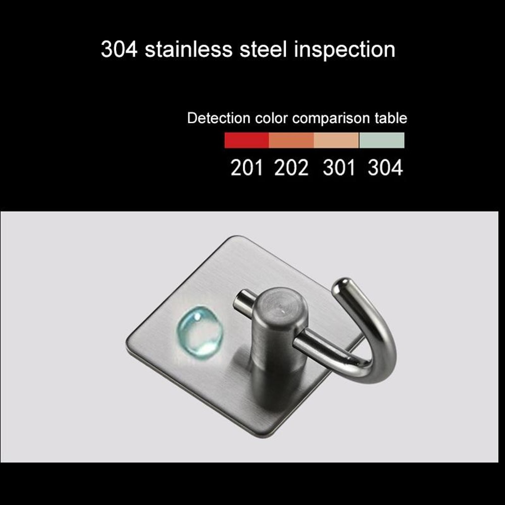 Premium Stainless Steel Sticky Hook Hole Free Wall Mount For Kitchen Bathroom 3