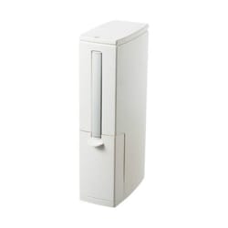 premium bathroom toilet brush & trash can set square press lid design
