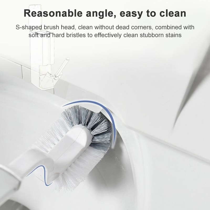 Premium Bathroom Toilet Brush Trash Can Set Square Press Lid Design 9
