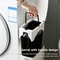 Premium Bathroom Toilet Brush Trash Can Set Square Press Lid Design 3