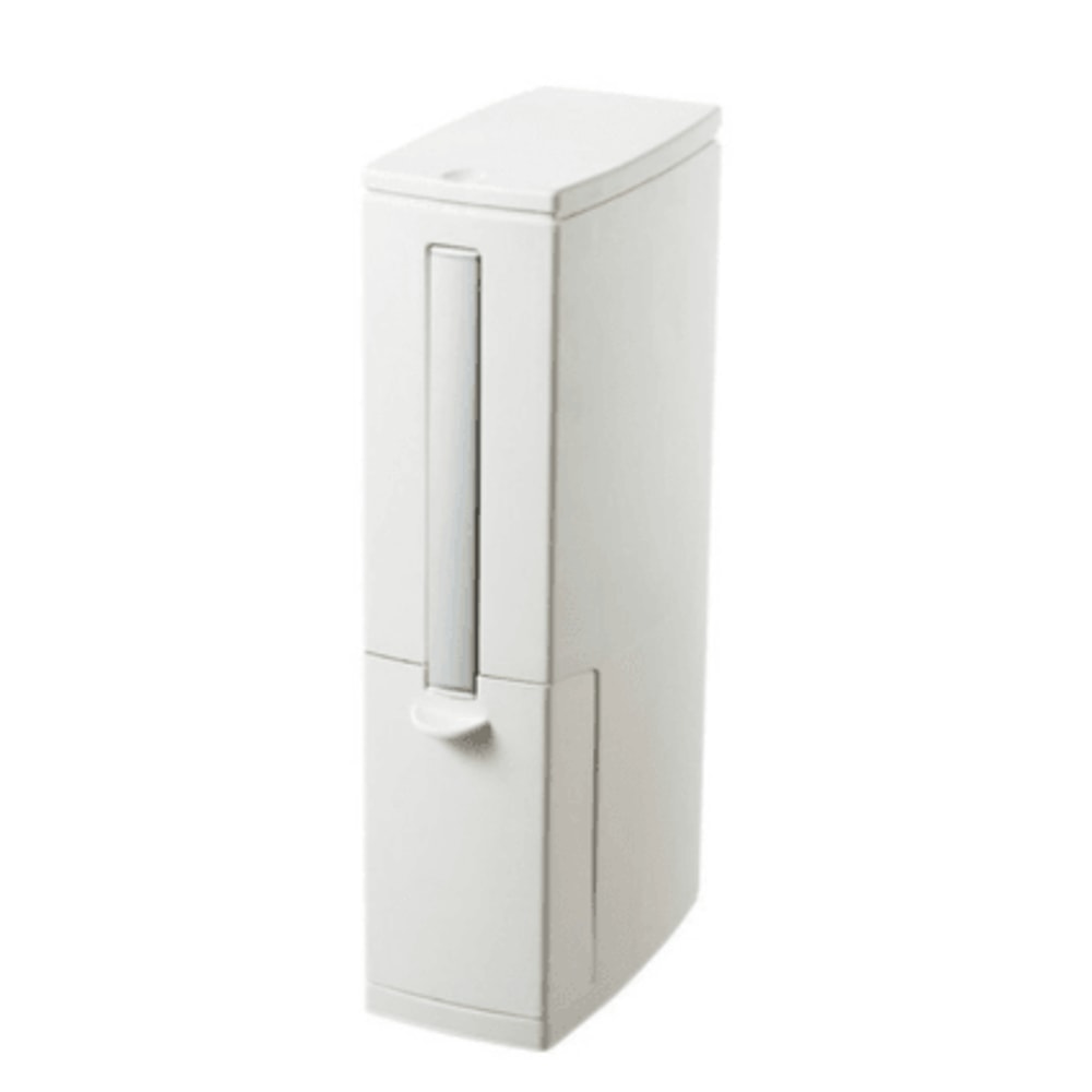 Premium Bathroom Toilet Brush Trash Can Set Square Press Lid Design 13