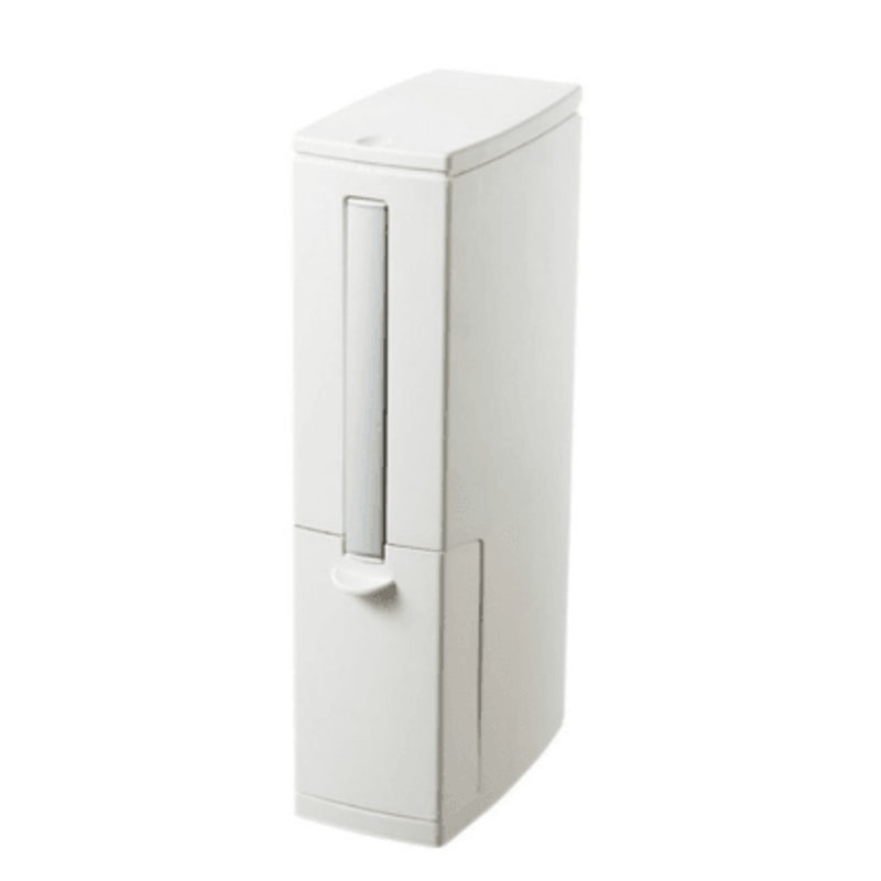 Premium Bathroom Toilet Brush Trash Can Set Square Press Lid Design 13