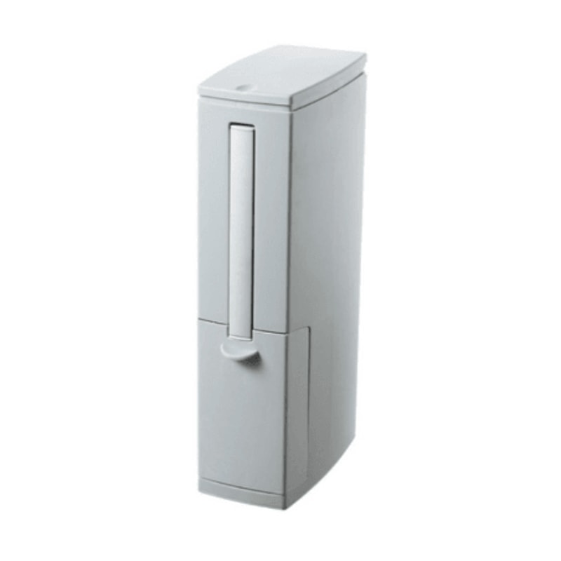Premium Bathroom Toilet Brush Trash Can Set Square Press Lid Design 14