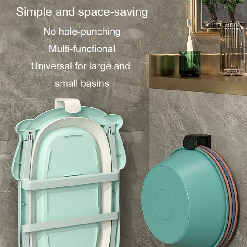 Space Saving Bathroom Kitchen Wall Shelf With No Punch Hooks 4