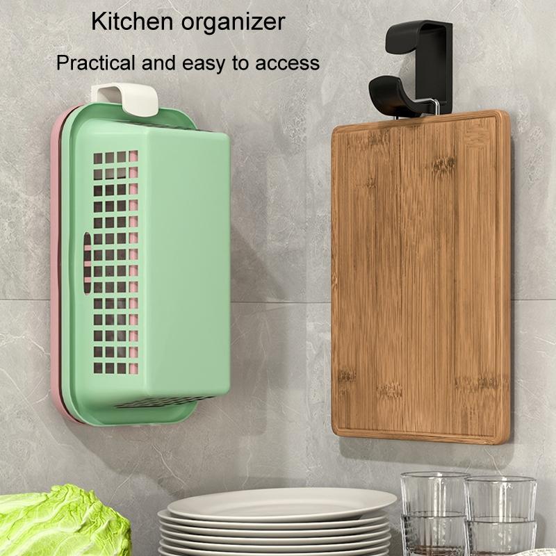 Space Saving Bathroom Kitchen Wall Shelf With No Punch Hooks 5