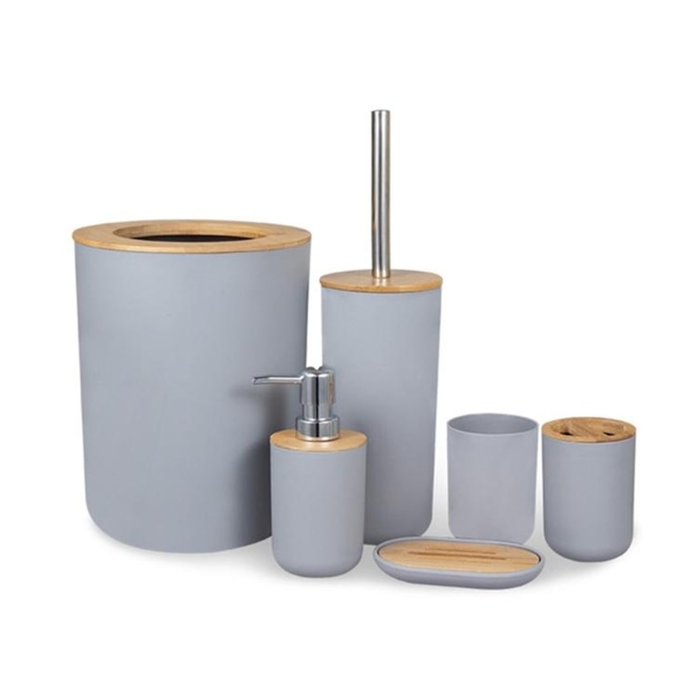 Premium Bathroom Set With Toothbrush Holder Kit Trash Can 6