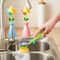 Flower Shaped Long Handle Pot Brush For Kitchen Sink Cleaning 2