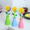 Flower Shaped Long Handle Pot Brush For Kitchen Sink Cleaning 0