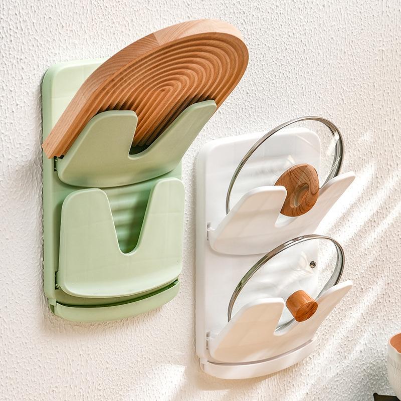 Premium Wall Mounted Pot Lid Kitchen Storage Rack Double Layer Wall Mounted Pot Lid Holder Space S 7