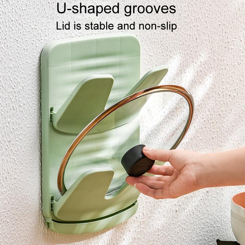 Premium Wall Mounted Pot Lid Kitchen Storage Rack Double Layer Wall Mounted Pot Lid Holder Space S 3