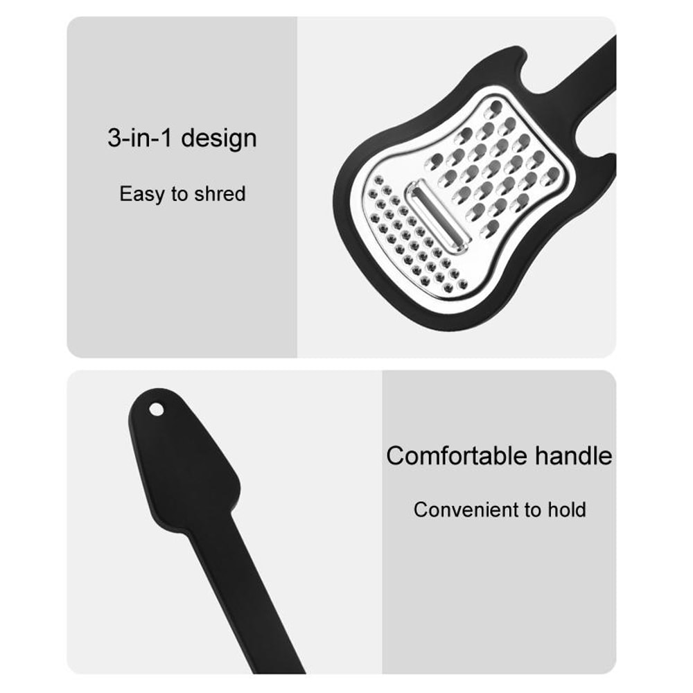 Guitar Shaped Stainless Steel Melon Potato Peeler Fun Kitchen Tool 2