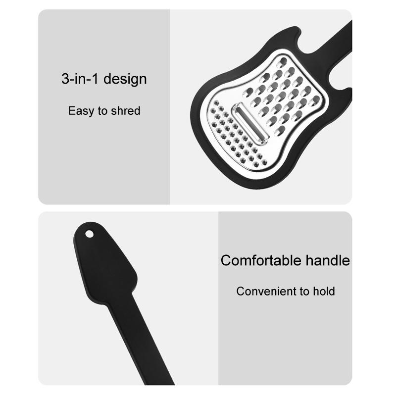 Guitar Shaped Stainless Steel Melon Potato Peeler Fun Kitchen Tool 2