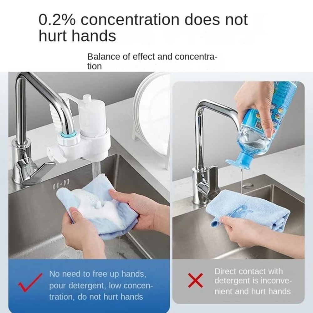 Kitchen Foam Water Faucet Extender with Splash-Free Pumping