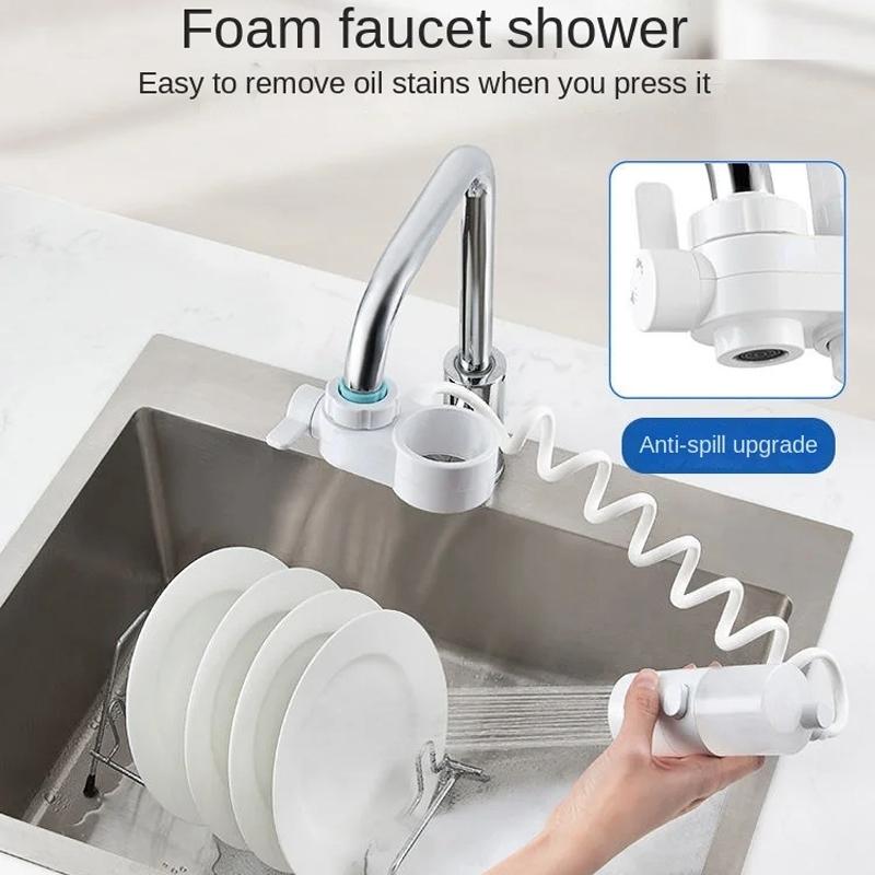 Kitchen Foam Water Faucet Extender with Splash-Free Pumping