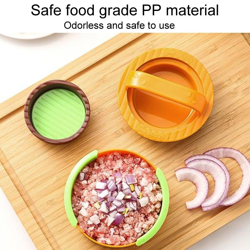 Premium Burger Press Kit Round Meat Patty Maker For Home Kitchen 3