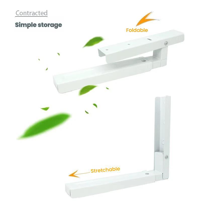 Retractable Folding Microwave Bracket Heavy Duty Adjustable Kitchen Shelf