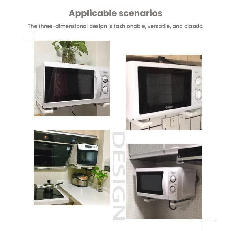 Retractable Folding Microwave Bracket Heavy Duty Adjustable Kitchen Shelf