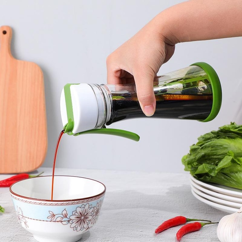 Premium Salad Dressing Shaker Bottle with Measuring Scale Spill Proof Vinegar & Sauce Mixer