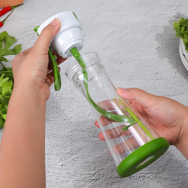 Premium Salad Dressing Shaker Bottle with Measuring Scale Spill Proof Vinegar & Sauce Mixer