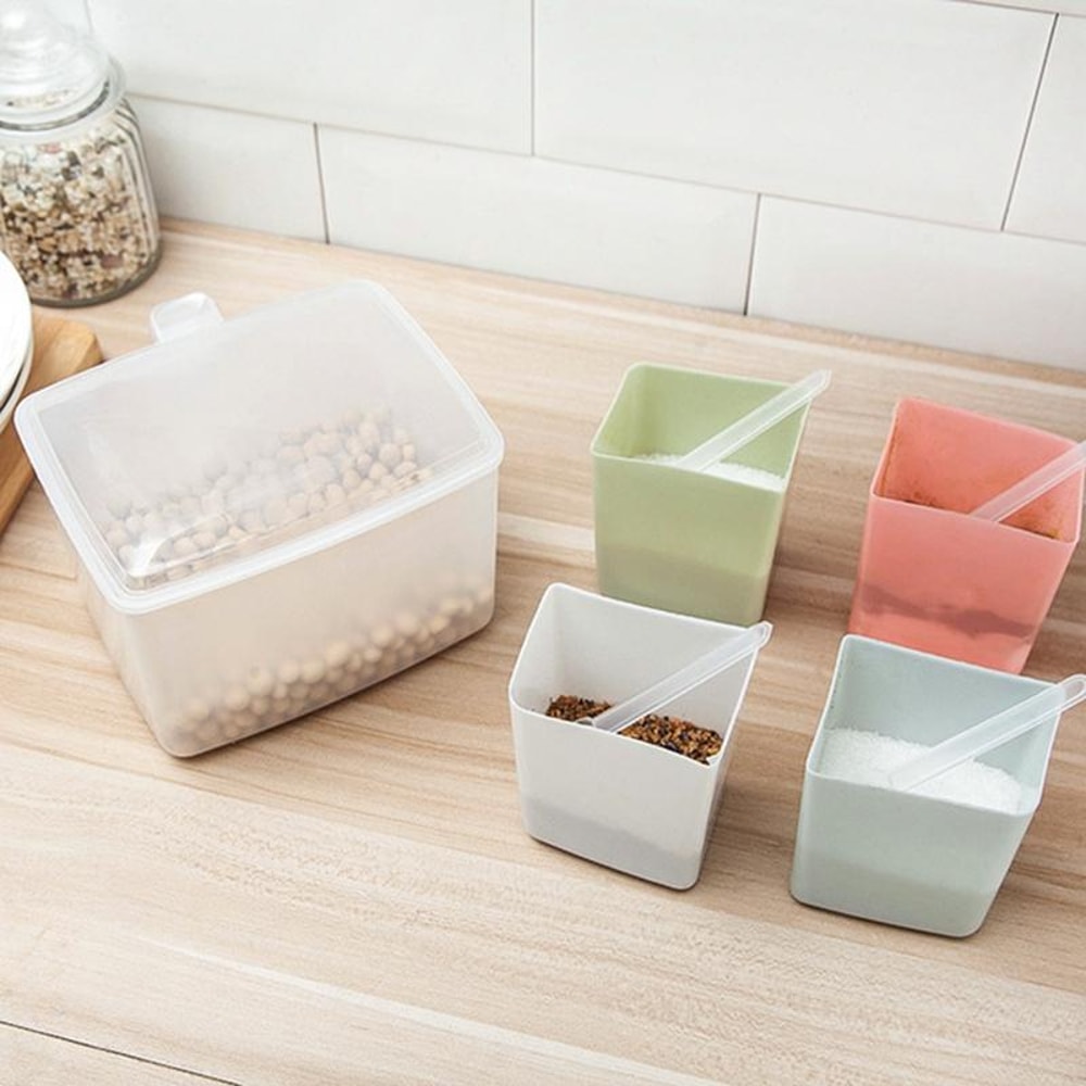 Premium Grid Spice Box With Spoon Multi Purpose Kitchen Organizer 4