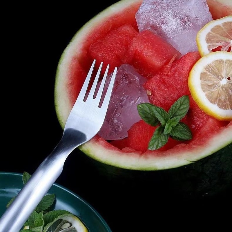 Premium Watermelon Slicer Stainless Steel Fruit Cutter With Fork Easy Kitchen Fruit Cutting Tool 1