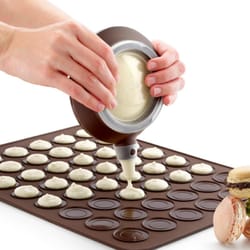 premium silicone baking mat & macaron mold set with oven safe frame